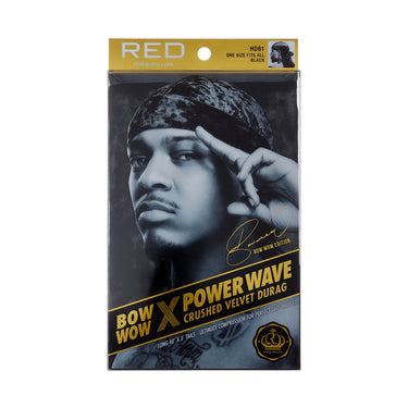 Red by Kiss Power Wave Crushed Velvet Durag Black HD81 - ANNS BEAUTY SUPPLY